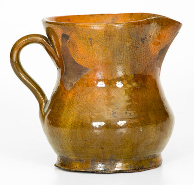 Small Glazed Redware Pitcher, American, 19th century