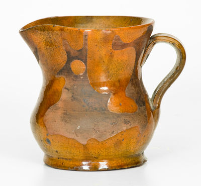 Small Glazed Redware Pitcher, American, 19th century