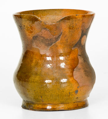 Small Glazed Redware Pitcher, American, 19th century