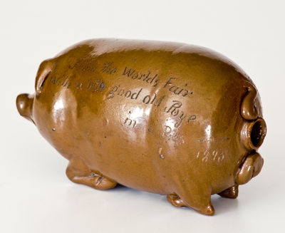 Anna Pottery 1893 World s Fair Pig Bottle