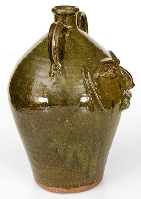 Large-Sized B.B. CRAIG / VALE, N.C Alkaline-Glazed Stoneware Face Jug