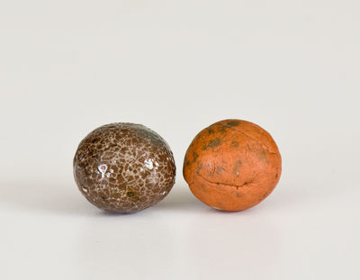 Two Rare Stoneware Marbles Excavated at Henry Glazier Home, Huntingdon, PA