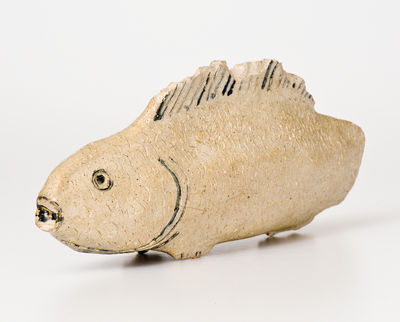 Extremely Rare Large-Sized Stoneware Figure of a Fish, Huntingdon County, PA