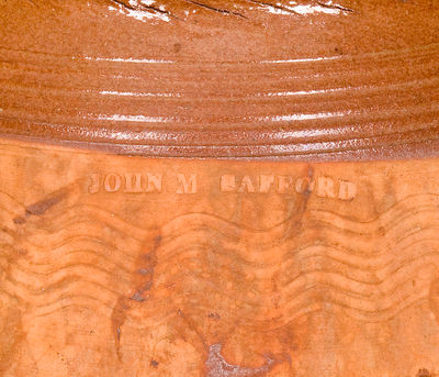 Scarce JOHN M SAFFORD (Monmouth, Maine) Redware Jar