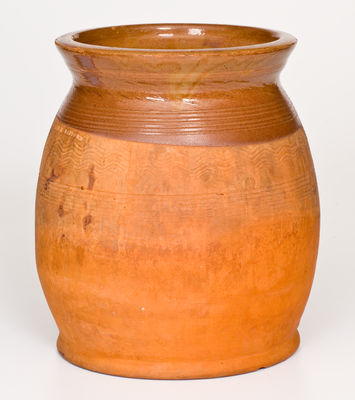 Scarce JOHN M SAFFORD (Monmouth, Maine) Redware Jar