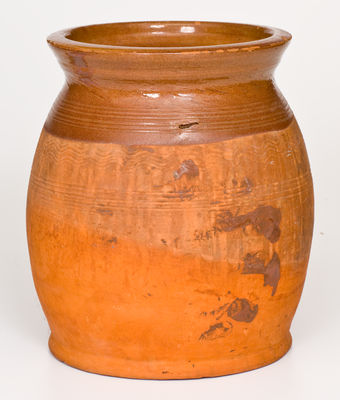 Scarce JOHN M SAFFORD (Monmouth, Maine) Redware Jar