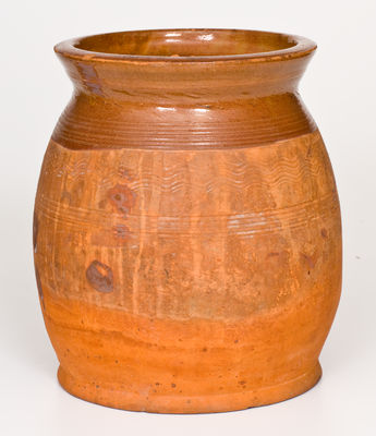 Scarce JOHN M SAFFORD (Monmouth, Maine) Redware Jar