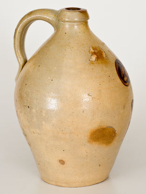 One-Gallon L. NORTON & SON (Bennington, VT) Stoneware Jug w/ Ochre Floral Decoration