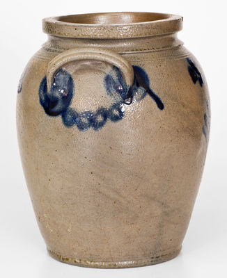 One-Gallon Philadelphia, PA Stoneware Jar w/ Cobalt Floral Decoration