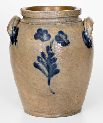 One-Gallon Philadelphia, PA Stoneware Jar w/ Cobalt Floral Decoration