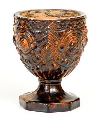 Exceedingly Rare and Important Redware Flowerpot attib. Heinrich Schaffner, Salem, NC