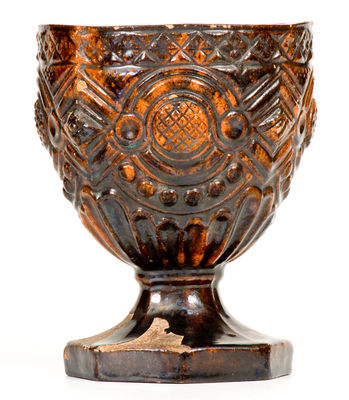 Exceedingly Rare and Important Redware Flowerpot attib. Heinrich Schaffner, Salem, NC