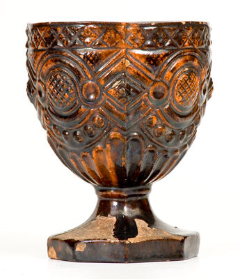 Exceedingly Rare and Important Redware Flowerpot attib. Heinrich Schaffner, Salem, NC