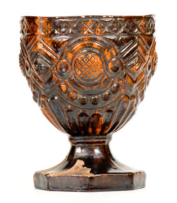 Exceedingly Rare and Important Redware Flowerpot attib. Heinrich Schaffner, Salem, NC