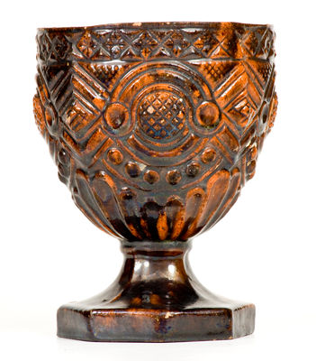 Exceedingly Rare and Important Redware Flowerpot attib. Heinrich Schaffner, Salem, NC