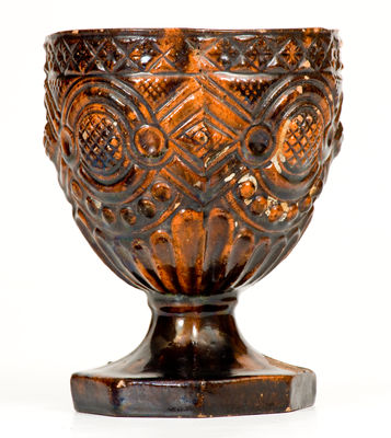 Exceedingly Rare and Important Redware Flowerpot attib. Heinrich Schaffner, Salem, NC