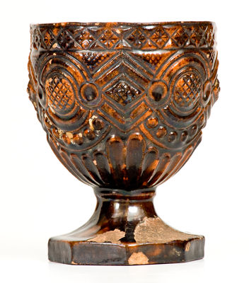 Exceedingly Rare and Important Redware Flowerpot attib. Heinrich Schaffner, Salem, NC