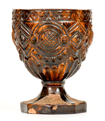 Exceedingly Rare and Important Redware Flowerpot attib. Heinrich Schaffner, Salem, NC