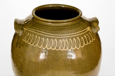 Very Rare Twelve-Gallon CHANDLER / MAKER (Thomas Chandler, Edgefield District, SC) Stoneware Jar