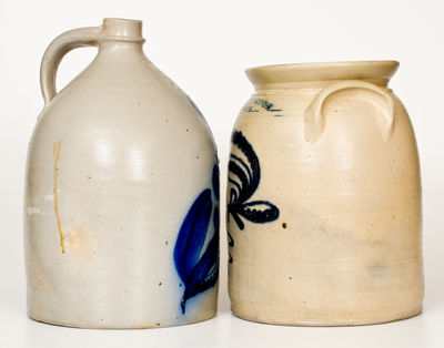 Two Pieces of New York State Stoneware, second half 19th century