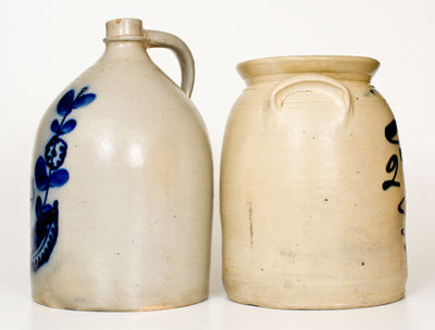 Two Pieces of New York State Stoneware, second half 19th century