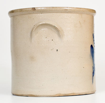 Two-Gallon N CLARK JR / ATHENS NY Stoneware Crock w/ Cobalt Floral Decoration