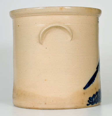 Fine E & L P NORTON / BENNINGTON VT Six-Gallon Stoneware Crock w/ Cobalt Bird-on-Stump