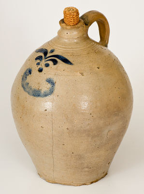 Fine C. CROLIUS / MANHATTAN-WELLS / NEW-YORK Stoneware Jug w/ Incised Decoration