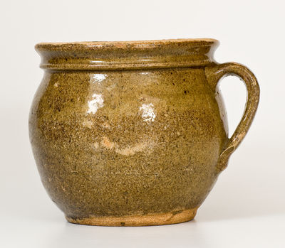 Alkaline-Glazed Stoneware Handled Vessel, Edgefield District, SC, mid 19th century