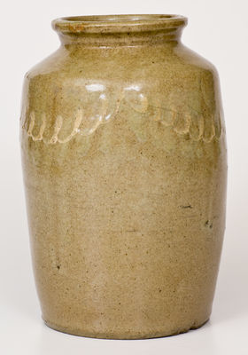 Attrib. Thomas Chandler, Edgefield District, SC Stoneware Jar w/ Kaolin Slip Decoration