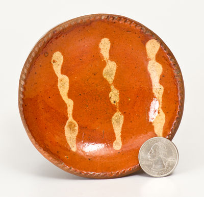 Slip-Decorated Philadelphia Redware Tart Plate, second quarter 19th century