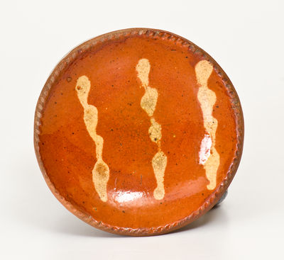 Slip-Decorated Philadelphia Redware Tart Plate, second quarter 19th century