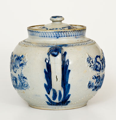 Molded White s Utica Stoneware Bean Pot