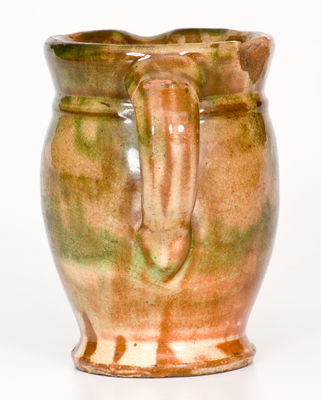 Shenandoah Valley Multi-Glazed Redware Cream Pitcher, attrib. S. Bell & Sons, Strasburg, VA