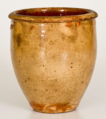 Shenandoah Valley Glazed Redware Jar, Stamped S. BELL & SON. / STRASBURG
