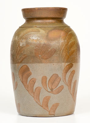 Attrib. George N. Fulton (Alleghany County, VA) Stoneware Jar w/ Elaborate Manganese Decoration