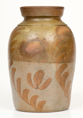 Attrib. George N. Fulton (Alleghany County, VA) Stoneware Jar w/ Elaborate Manganese Decoration