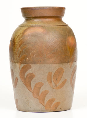 Attrib. George N. Fulton (Alleghany County, VA) Stoneware Jar w/ Elaborate Manganese Decoration