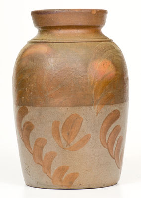 Attrib. George N. Fulton (Alleghany County, VA) Stoneware Jar w/ Elaborate Manganese Decoration