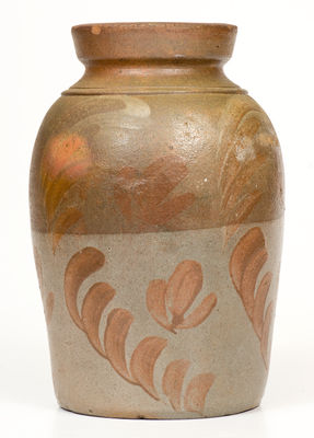 Attrib. George N. Fulton (Alleghany County, VA) Stoneware Jar w/ Elaborate Manganese Decoration