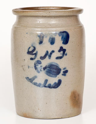 Rare GNF (George Newman Fulton, Alleghany County, VA) Jar w/ Two-Sided Slip Decoration