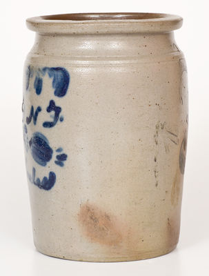 Rare GNF (George Newman Fulton, Alleghany County, VA) Jar w/ Two-Sided Slip Decoration