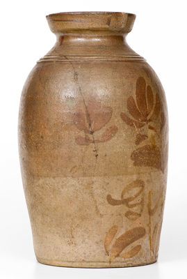 Large-Sized "G.N. Fulton" Virginia Stoneware Canning Jar w/ Elaborate Manganese Decoration