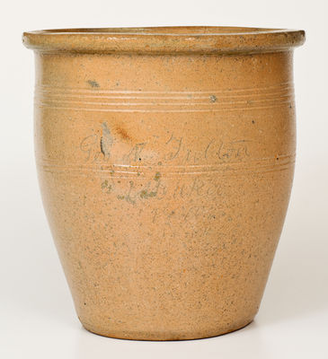 Rare  Geo. N. Fulton / Maker / 1870 Stoneware Jar (Alleghany County, VA)
