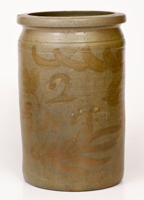 Two-Gallon GNF (George Newman Fulton, Alleghany County, VA) Manganese-Decorated Stoneware Jar