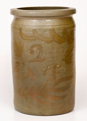 Two-Gallon "GNF" (George Newman Fulton, Alleghany County, VA) Manganese-Decorated Stoneware Jar