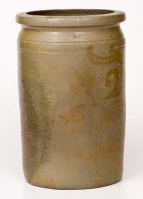 Two-Gallon "GNF" (George Newman Fulton, Alleghany County, VA) Manganese-Decorated Stoneware Jar