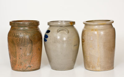 Three Pieces of Shenandoah Valley of Virginia Stoneware, third quarter 19th century