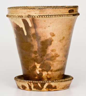 Shenandoah Valley Slip-Decorated Redware Flowerpot, attrib. J. Eberly & Co., Strasburg, VA