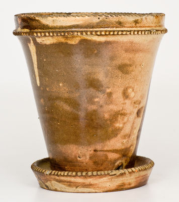 Shenandoah Valley Slip-Decorated Redware Flowerpot, attrib. J. Eberly & Co., Strasburg, VA